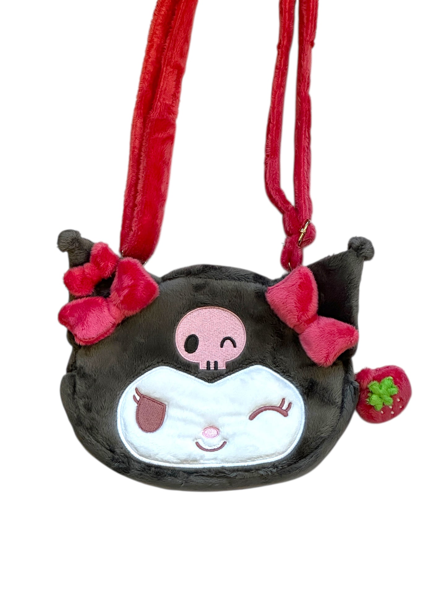 SANRIO ORIGINAL KUROMI PLUSH CROSSBODY BAG (STRAWBERRY NEWS 50TH ANNIVERSARY)