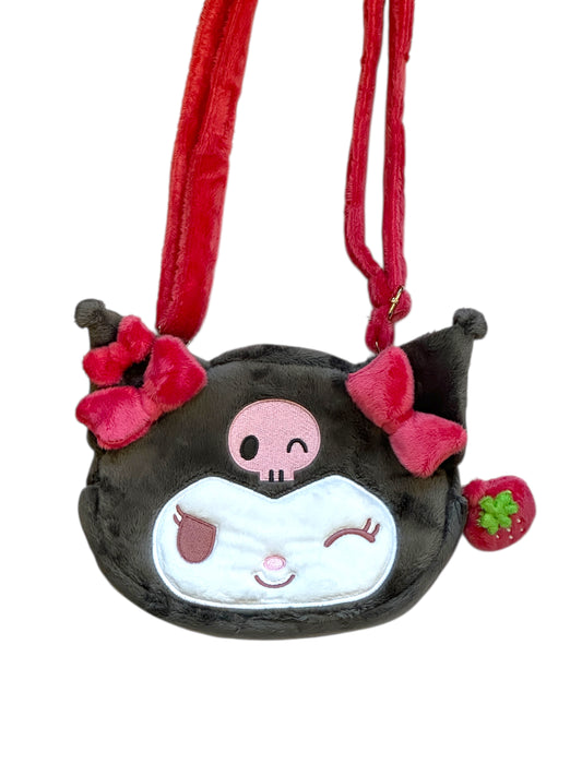 SANRIO ORIGINAL KUROMI PLUSH CROSSBODY BAG (STRAWBERRY NEWS 50TH ANNIVERSARY)