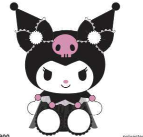 SARNIO KUROMI RIBBON DRESS PLUSH 15 INCHES