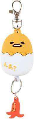 SANRIO JAPAN ORIGINAL GUDETAMA AUTO RETRACT REEL KEYCHAIN FACE