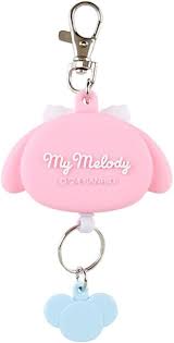 SANRIO JAPAN ORIGINAL MY MELODY AUTO RETRACT REEL KEYCHAIN FACE