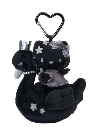 SANRIO ORIGINAL HELLO KITTY SWAN BLACK MASCOT HOLDER