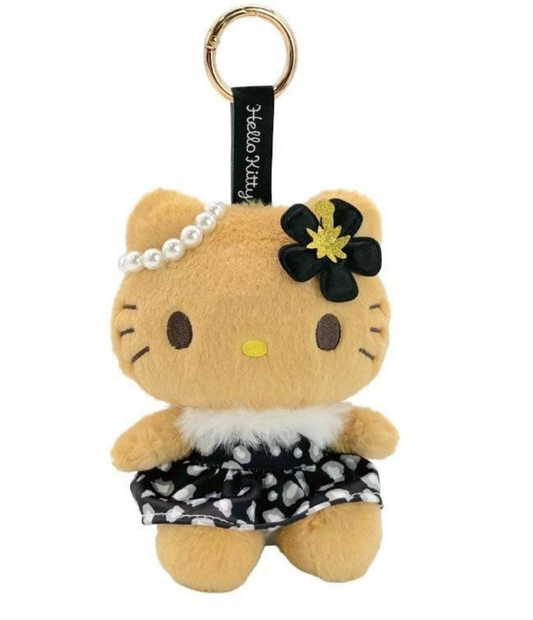 SANRIO ORIGINAL HELLO KITTY MASCOT HOLDER SUN-TANNED LEOPARD BLACK
