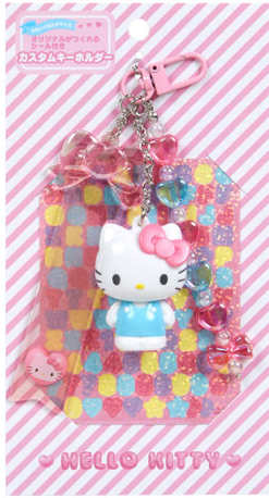 SANRIO JAPAN ORIGINAL HELLO KITTY CUSTOM KEY CHAIN CLEAR AND PLUMP 3D