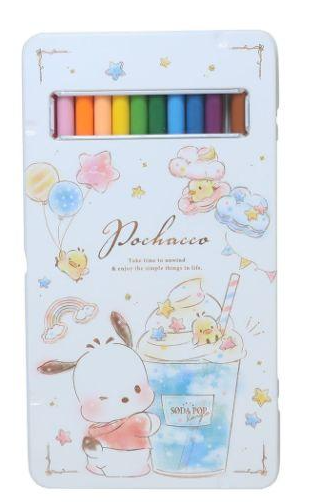 SANRIO JAPAN ORIGINAL POCHACCO SWEET FLUFFY COLOR PENCIL 12 COLOR