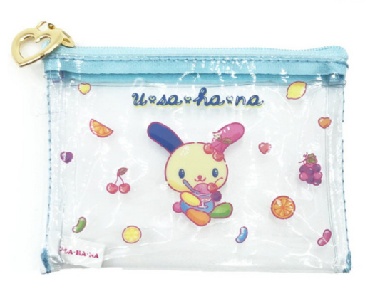SANRIO ORIGINAL USAHANA CLEAR FLAT MINI POUCH PINK