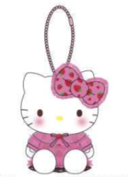 SANRIO ORIGINAL HELLO KITTY STRAWBERRY DRESS MASCOT W / BALL CHAIN