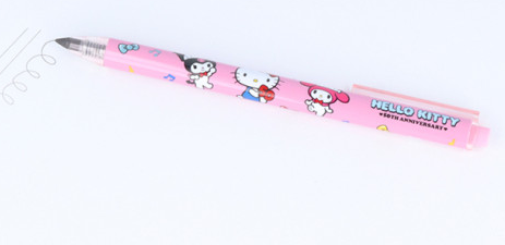 SANRIO ORIGINAL HELLO KITTY 50TH ANNIVERSARY METACIL LIGHT KNOCK PENCIL MY MELODY KUROMI