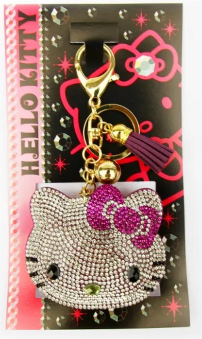 SANRIO ORIGINAL HELLO KITTY BLING LEATHER KEY CHAIN PURPLE