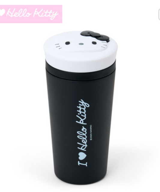 SANRIO ORIGINAL HELLO KITTY STAINLESS STEEL BOTTLE 340 ML BLACK (I LOVE HELLO KITTY)
