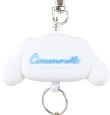 SANRIO JAPAN ORIGINAL CINNAMORROLL AUTO RETRACT REEL KEYCHAIN FACE