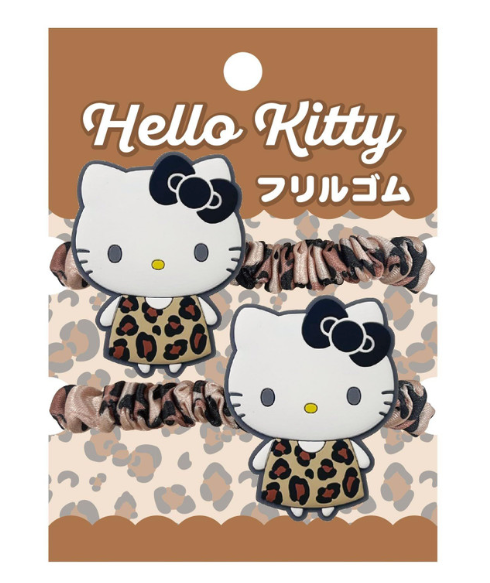 SANRIO ORIGINAL HELLO KITTY HAIR TIE SET LEOPARD BROWN