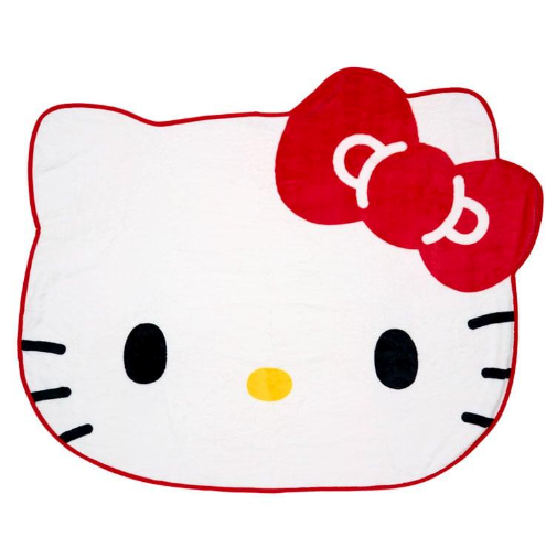 SANRIO ORIGINAL HELLO KITTY FLANNEL FACE-SHAPED BLANKET