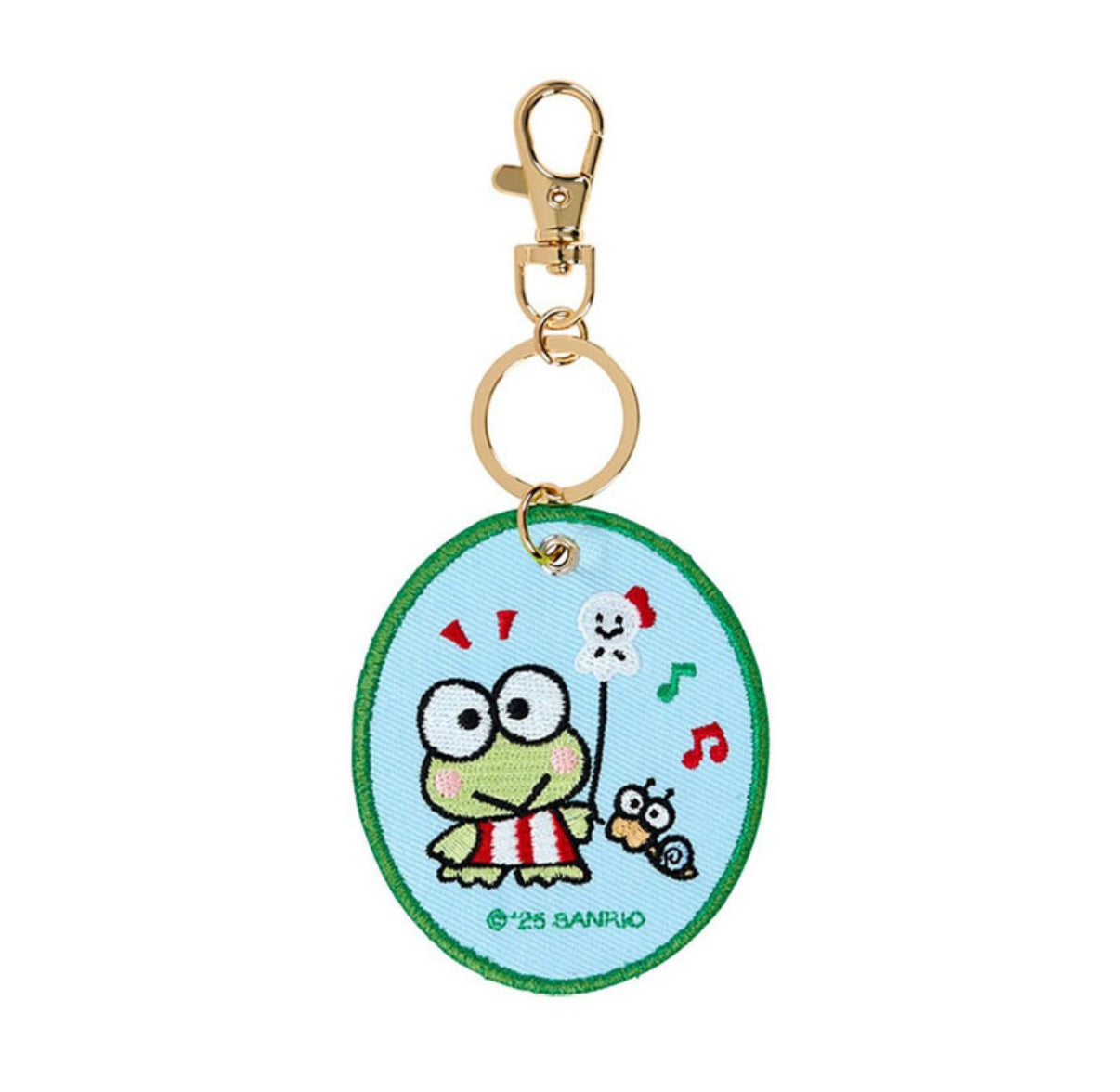 SANRIO KEROPPI EMBROIDERED PATCH KEYCHAIN