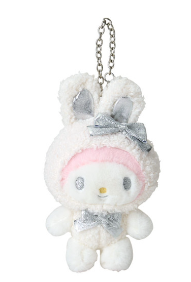 SANRIO ORIGINAL MY MELODY FLUFFY SNOW RABBIT MASCOT CHARM / PLUSH