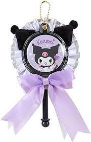 SANRIO JAPAN ORIGINAL KUROMI ROSETTE CANE BADGE MASCOT CHARM