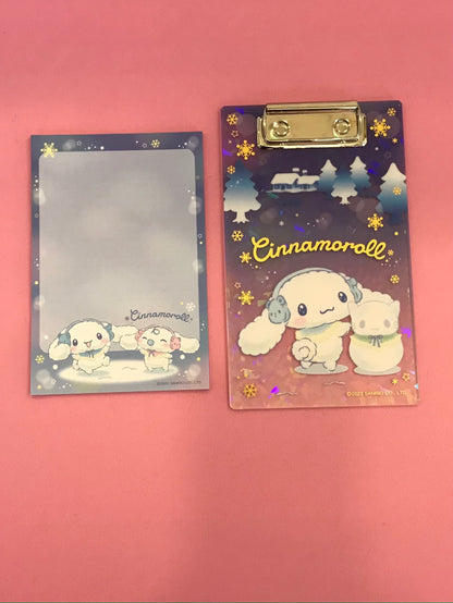 SANRIO JAPAN ORIGINAL CINNAMOROLL CLIPBOARD W/ MEMO  2024 KUJI #4