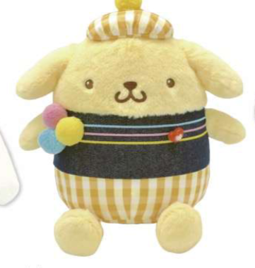 SANRIO POMPOMPURIN GINGHAM DENIM 8 IN PLUSG