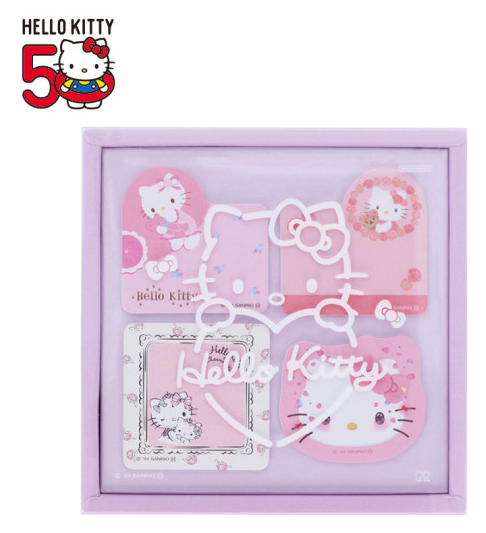 SANRIO ORIGINAL HELLO KITTY 50TH ANNIVERSARY BOXED STICKY NOTE D 2000