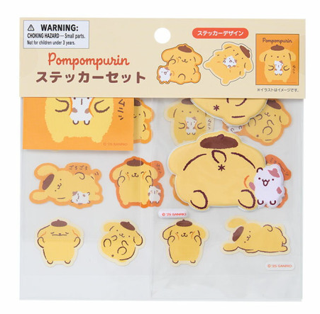 SANRIO ORIGINAL POMPOMPURIN MUFFIN FRIENDLY TIME STICKER SET