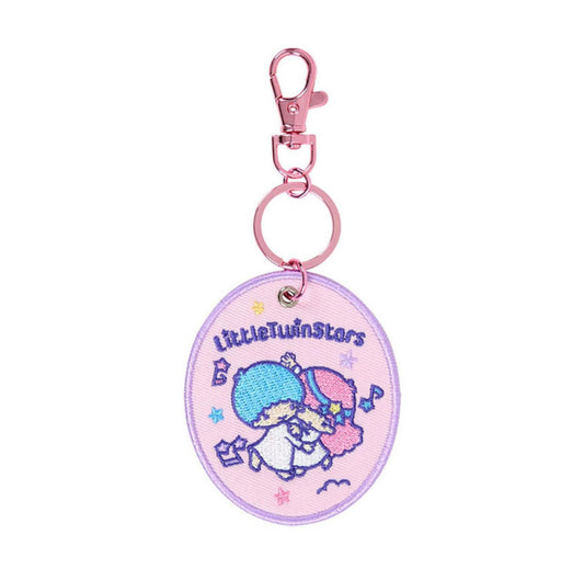 SANRIO LITTLE TWIN STARS EMBROIDERED PATCH KEYCHAIN