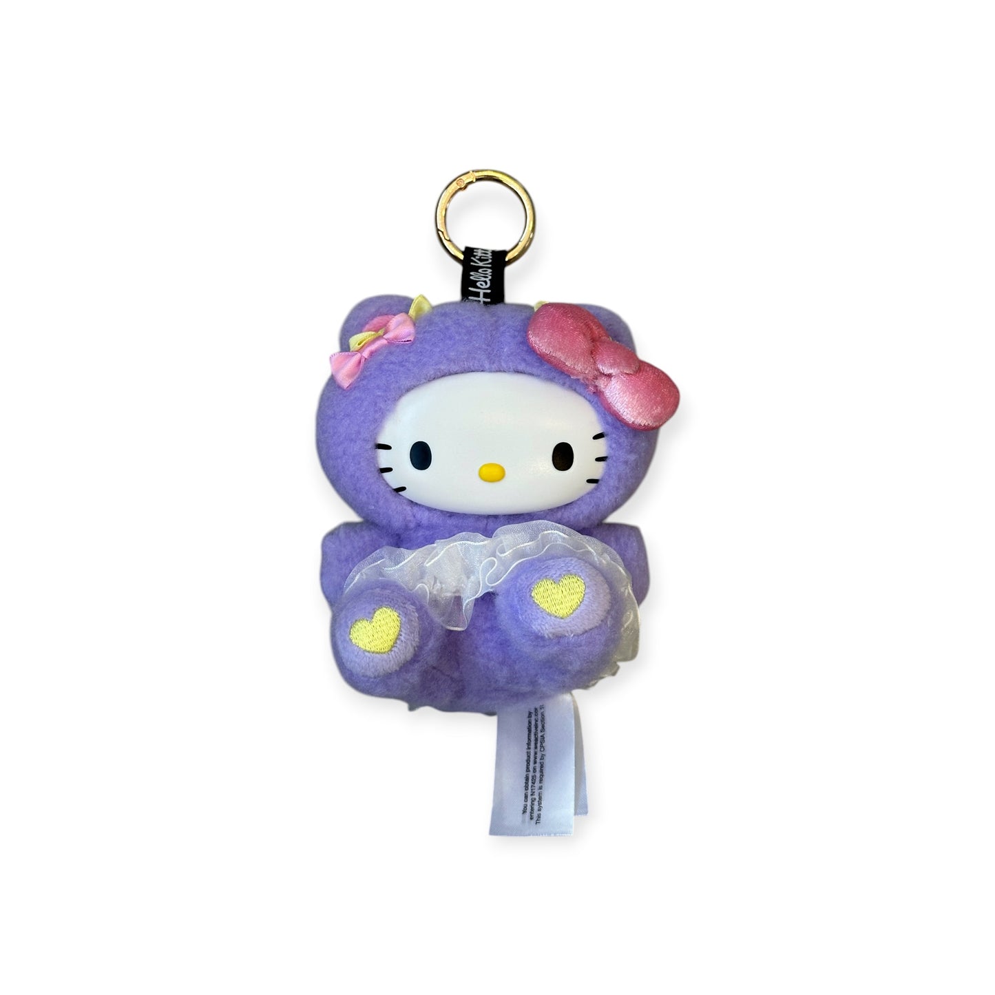 SANRIO HELLO KITTY MASCOT WITH CARABINER PASTEL PURPLE BEAR PLUSHIE POPS