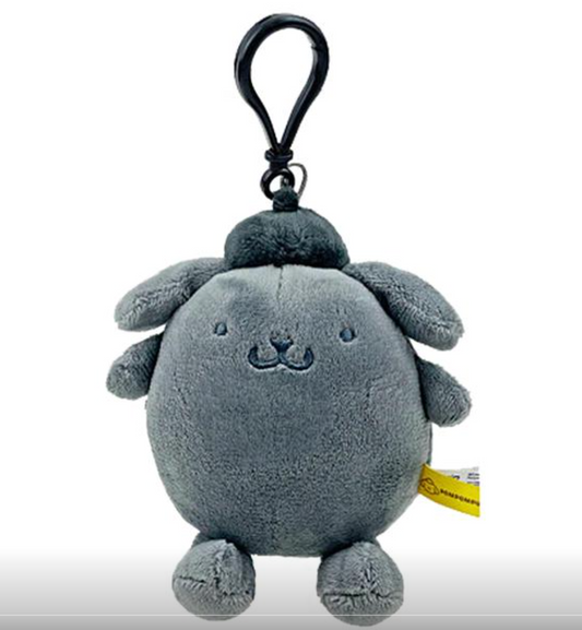 SANRIO ORIGINAL POMPOMPURIN MASCOT CHARM ASH MONOCHROME