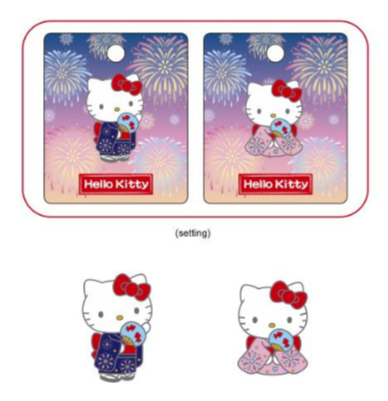 SANRIO HELLO KITTY PIN BADGE HANABI