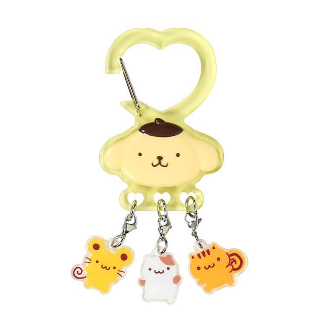 SANRIO ORGINAL POMPOMPURIN CARABINER KEYCHAIN TOGETHER WITH FAVORITE FRIENDS