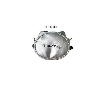 SANRIO FACE-SHAPED SHOULDER BAG HELLO KITTY BLACK ANGEL SILVER
