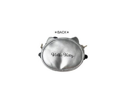 SANRIO FACE-SHAPED SHOULDER BAG HELLO KITTY BLACK ANGEL SILVER