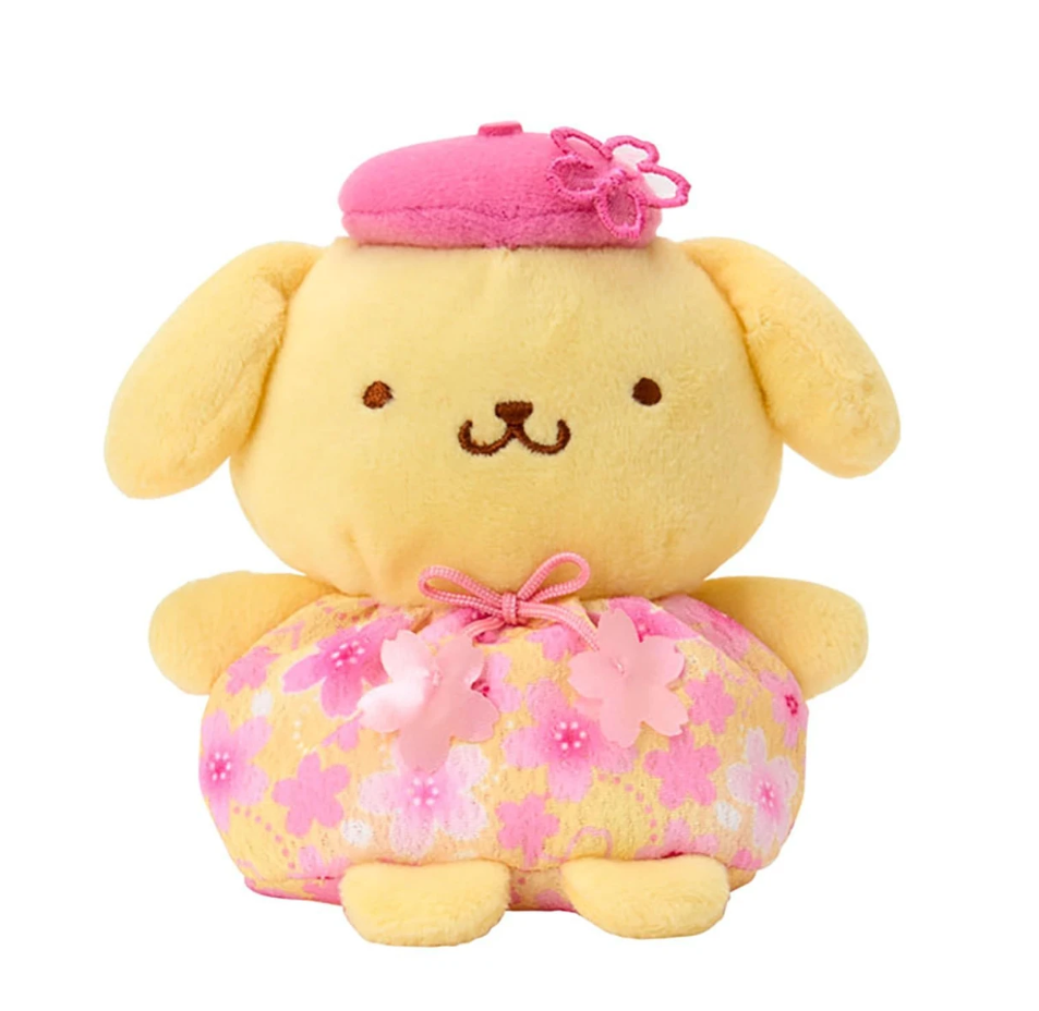 SANRIO ORIGINAL POMPOMPURIN BEAN BAG PLUSH SAKURA CHERRY BLOSSOM FLOWER