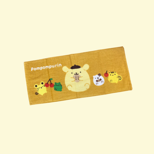 SANRIO JAPAN ORIGINAL POMPOMPURIN PN KUJI 2024 HAND TOWEL (YELLOW) # 10