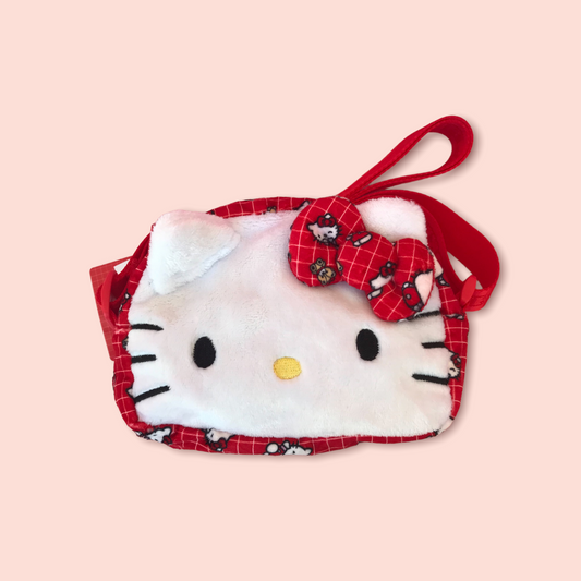 SANRIO ORIGINAL HELLO KITTY RED FLUFFY SHOULDER BAG