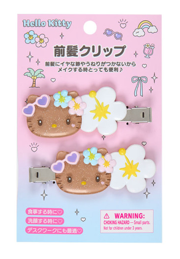 SANRIO ORIINAL HELLO KITTY SPARKLING SUMMER POOL BANGS CLIP SET