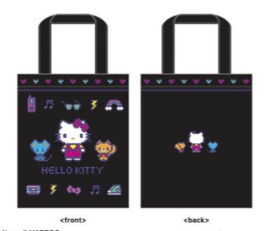 SANRIO HELLO KITTY TOTE BAG PIXEL