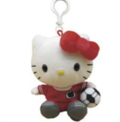 SANRIO HELLO KITTY SOCCER CLUB ACTIVITIES MASCOT CLIP / PLUSH