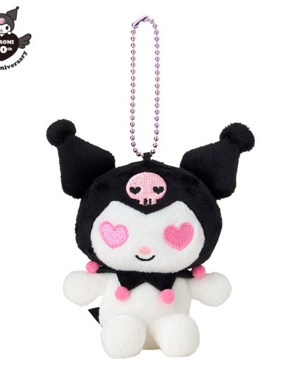 SANRIO ORIGINAL KUROMI 20TH ANNIVERSARY MASCOT HOLDER HEART LOVING EYES