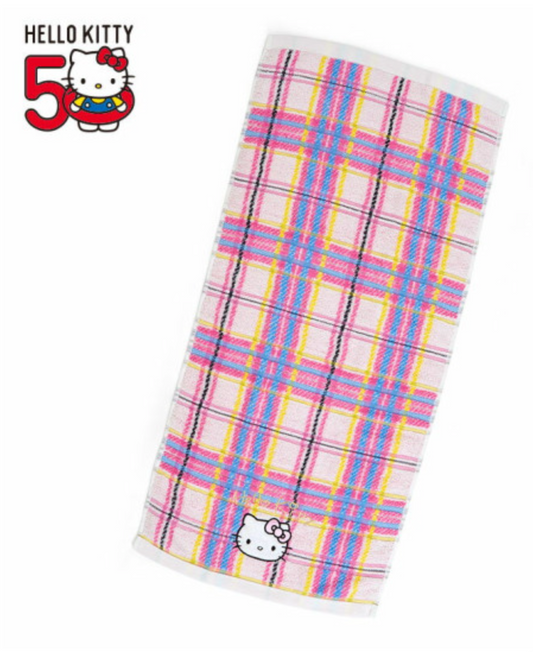 SANRIO JAPAN ORIGINAL HELLO KITTY 50TH ANNIVERSARY FACE TOWEL