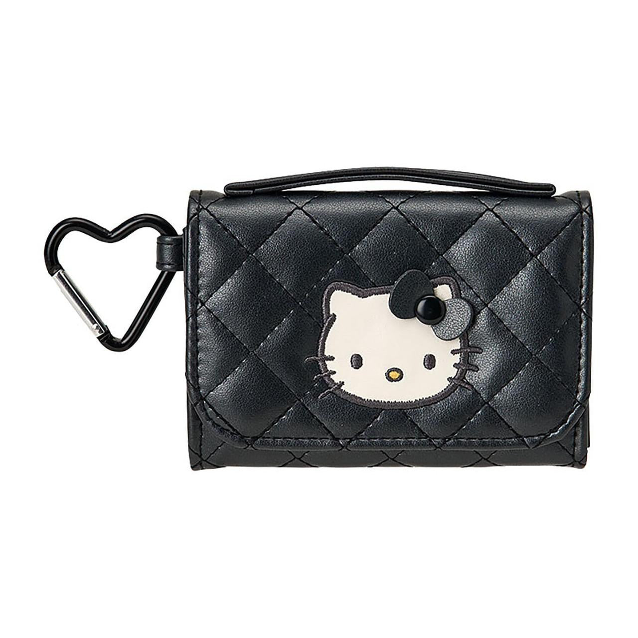 SANRIO ORIGINAL HELLO KITTY WALLET SHAPED COIN PURSE MINIATURE QUILT BLACK