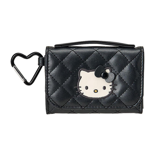 SANRIO ORIGINAL HELLO KITTY WALLET SHAPED COIN PURSE MINIATURE QUILT BLACK