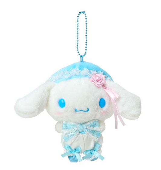 SANRIO ORIGINAL CINNAMOROLL MASCOT HOLDER WHITE FRILL
