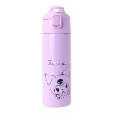 SANRIO KUROMI ST THERMOS WATER BOTTLE WITH SLEEVE AND STRAP