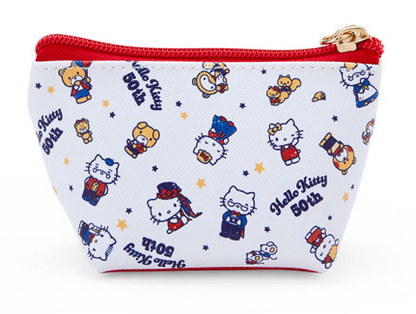 SANRIO JAPAN ORIGINAL HELLO KITTY 50TH ANNIVERSARY TRIANGULAR MINI POUCH FAMILY