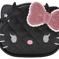 SANRIO JAPAN ORIGINAL HELLO KITTY FACE SHAPE COSMETIC POUCH DEVIL BLACK