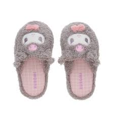 SANRIO ORIGINAL KUROMI FACE SHAPED SLIPPERS KIDS SIZE