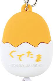 SANRIO JAPAN ORIGINAL GUDETAMA AUTO RETRACT REEL KEYCHAIN FACE