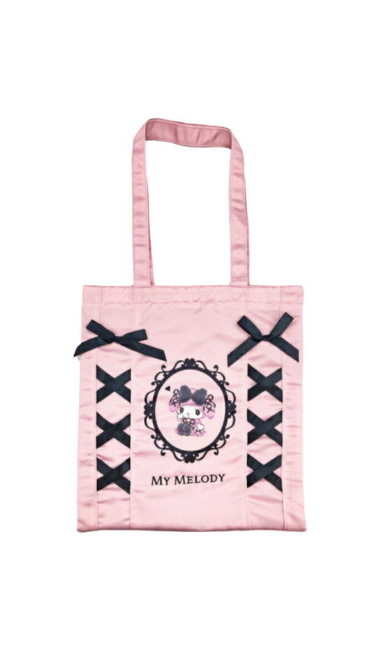 SANRIO JAPAN ORIGINAL MY MELODY TOTE BAG MOONLIT MELOKURO MIDNIGHT PINK