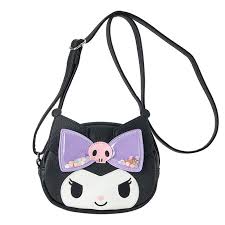 SANRIO ORIGINAL KUROMI FACE KIDS CROSS BODY POUCH