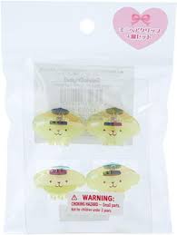 SANRIO JAPAN ORIGINAL POMPOMPURIN MINI HAIR CLIP SET OF 4